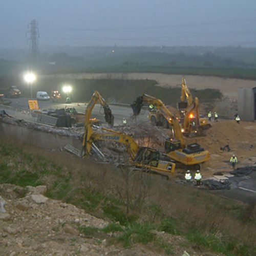 A1 Bridges Demolition, Yorkshire